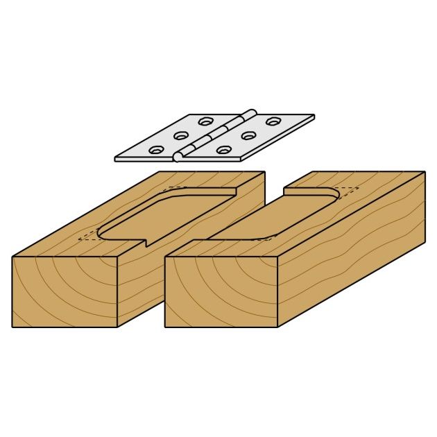 Фреза для вибірки паза під петлі HM 12,7 x 7,9 x 46 мм, хвостовик 6,35 мм CMT (801.128.11), фото , зображення 2 | SNABZHENIE.com.ua