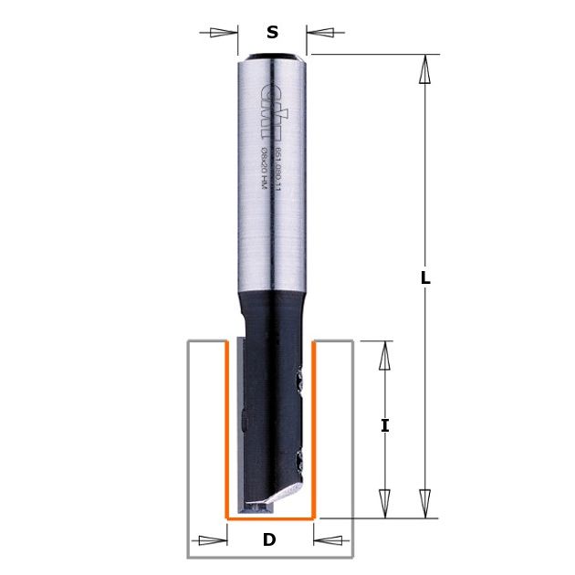 Фреза пазовая HM 12x30x70 мм, хвостовик 8 мм CMT 651.120.11, фото  | SNABZHENIE.com.ua