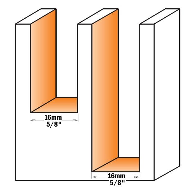 Фреза пазова з двома ножами HM 16 x 28,3 x 76,3 мм, хвостовик 8 мм CMT (654.160.11), фото , зображення 2 | SNABZHENIE.com.ua Фреза пазова з двома ножами HM 16 x 28,3 x 76,3 мм, хвостовик 8 мм CMT (654.160.11), фото , зображення 2 | SNABZHENIE.com.ua