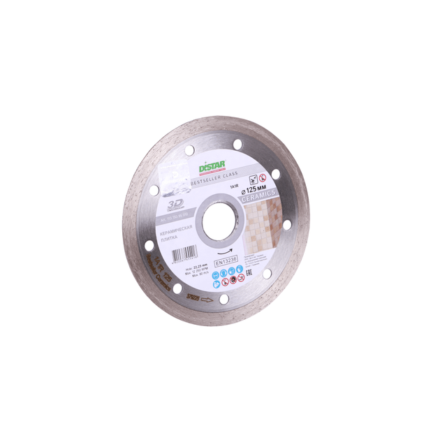 Круг отрезной алмазный DISTAR Bestseller Ceramics 125 x 1,5 x 8 x 22,23, фото , изображение 5 | SNABZHENIE.com.ua