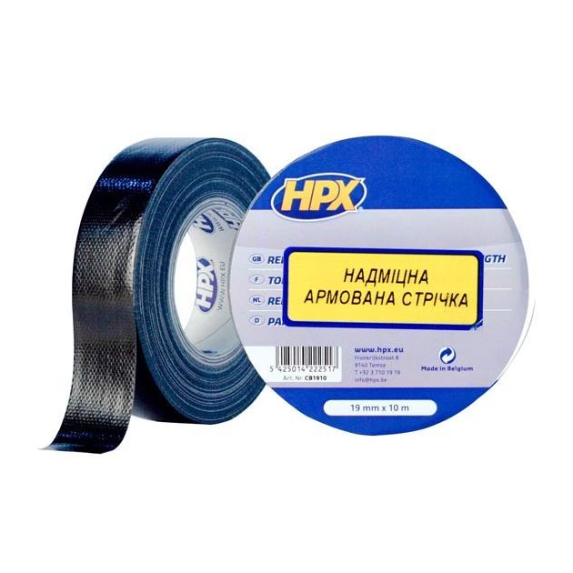Ремонтная лента HPX 6200, 19мм x 10м, черная армированная, фото  | SNABZHENIE.com.ua