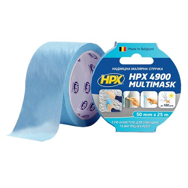 HPX 4900 MULTIMASK - 50мм х 25м - прочная малярная лента с УФ защитой, фото  | SNABZHENIE.com.ua