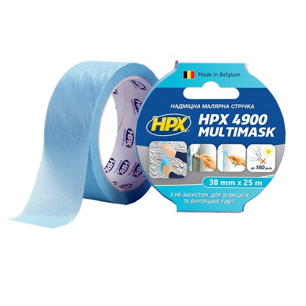 HPX 4900 MULTIMASK - 38мм х 25м - прочная малярная лента с УФ защитой, фото  | SNABZHENIE.com.ua