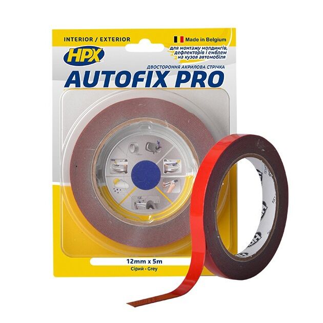 Двусторонняя клейкая лента AUTOFIX PRO 12мм x 5м для авто, фото  | SNABZHENIE.com.ua