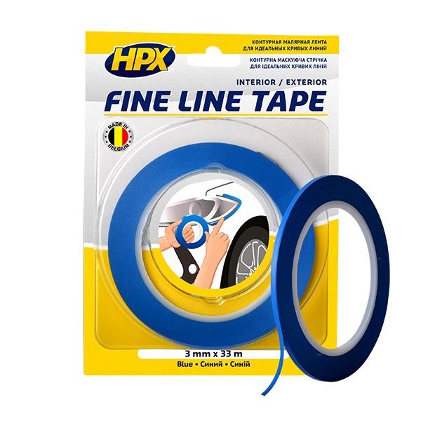 HPX FINE LINE - 3мм x 33м - маскирующая лента для кривых контуров, фото  | SNABZHENIE.com.ua