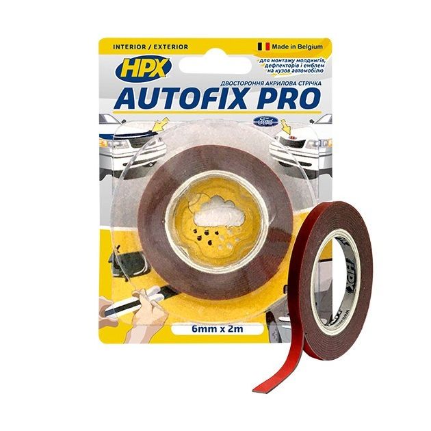 AUTOFIX PRO - 6мм x 2м - двусторонняя клейкая лента для авто, фото  | SNABZHENIE.com.ua