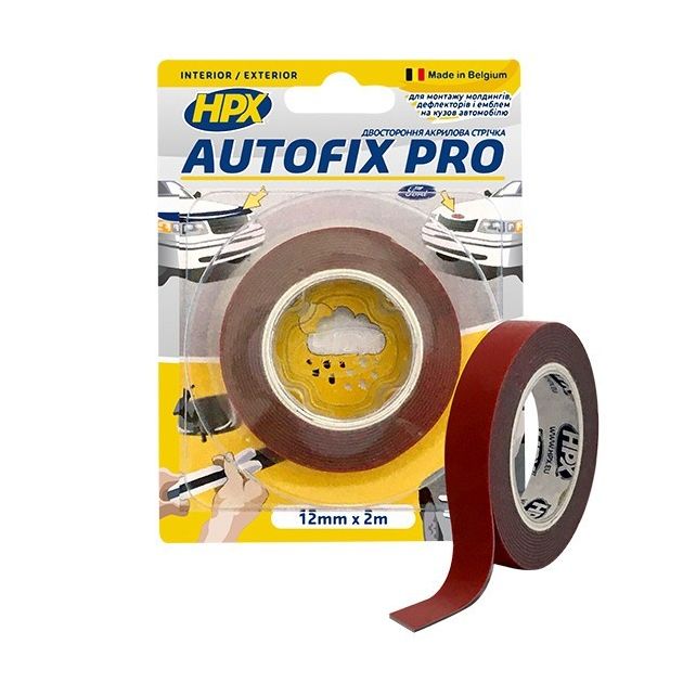 Двусторонняя клейкая лента AUTOFIX PRO 12мм x 2м для авто, фото  | SNABZHENIE.com.ua