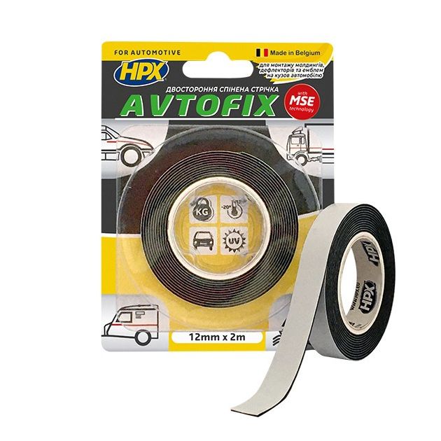 AVTOFIX MSE - 12мм x 2м - двусторонняя клейкая лента для авто, фото  | SNABZHENIE.com.ua