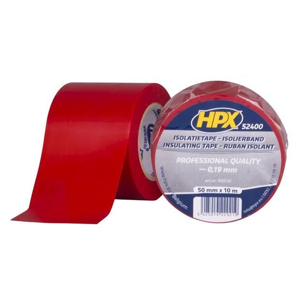 HPX 52400 - 50мм x 10м х 0,19мм, червона бандажна ізолента, фото  | SNABZHENIE.com.ua