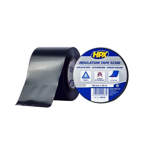 HPX 52300 - черная бандажная изолента 50мм x 20м x 0,12мм, фото  | SNABZHENIE.com.ua