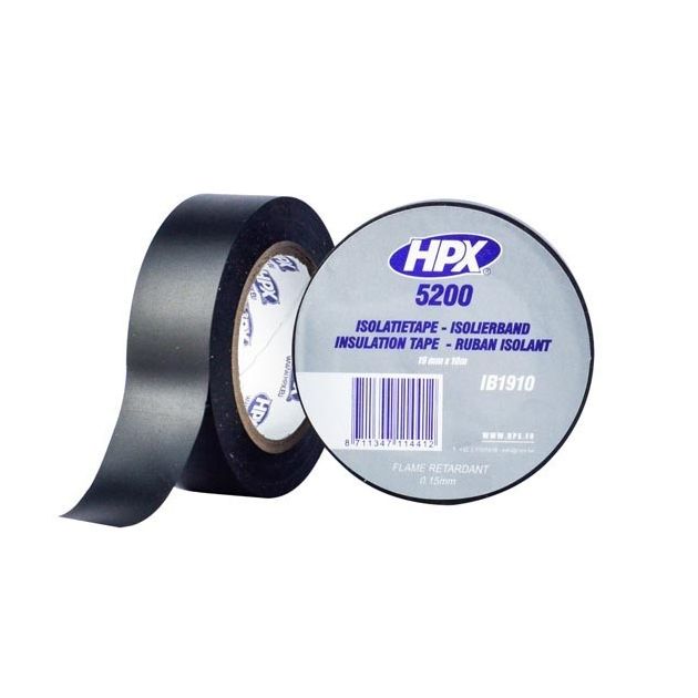 HPX 5200 - черная профессиональная изоляционная лента 19мм x 10м, фото  | SNABZHENIE.com.ua