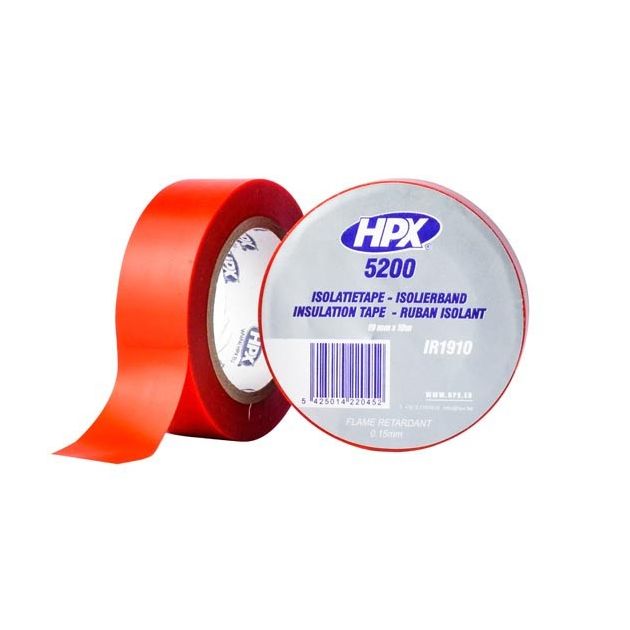 HPX 5200 - 19мм x 10м, червона - професійна ізоляційна стрічка, фото  | SNABZHENIE.com.ua