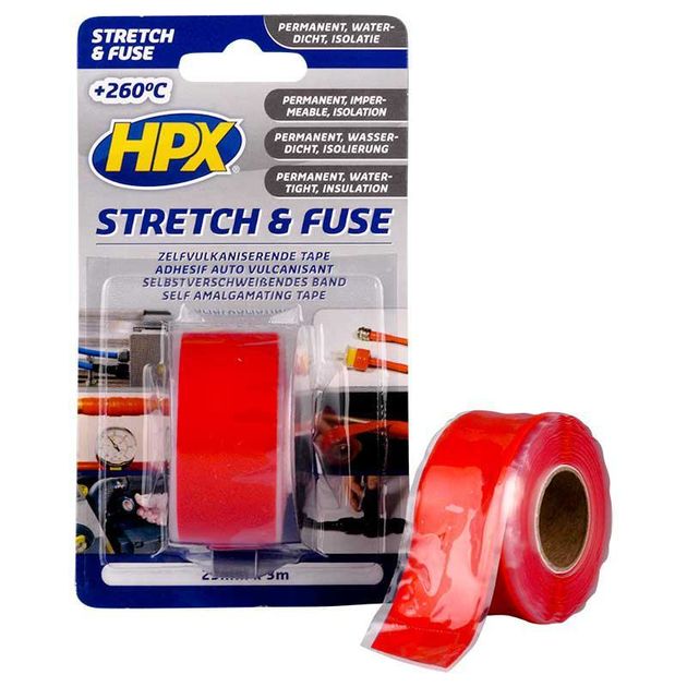 Силиконовая вулканизирующая лента HPX Stretch&Fuse 25мм х 3м, красная, фото  | SNABZHENIE.com.ua