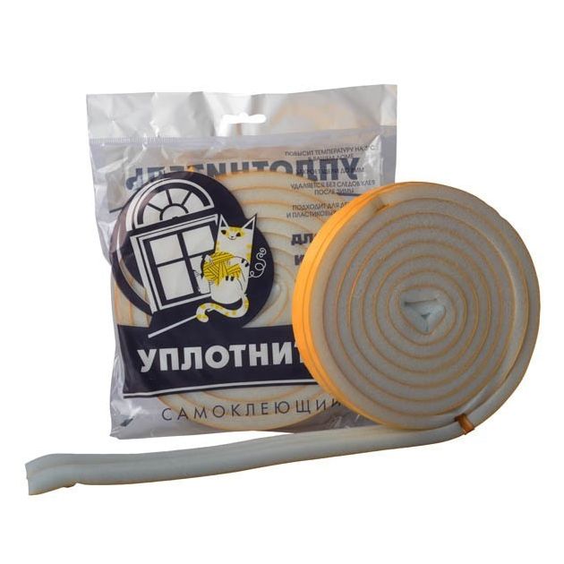 Поролоновый уплотнитель для окон и дверей, 10мм x 8мм x 9м, фото  | SNABZHENIE.com.ua