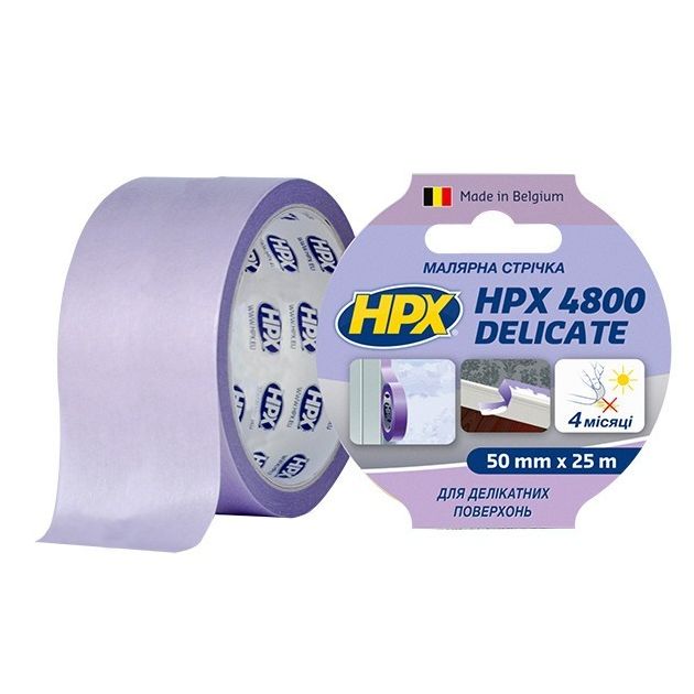 HPX 4800 - 50мм х 25м - малярна стрічка для делікатних поверхонь і чітких контурів, фото  | SNABZHENIE.com.ua