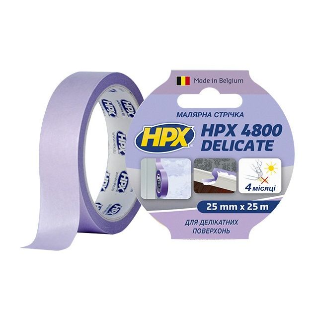 HPX 4800 - 25мм х 25м - малярная лента для деликатных поверхностей, фото  | SNABZHENIE.com.ua
