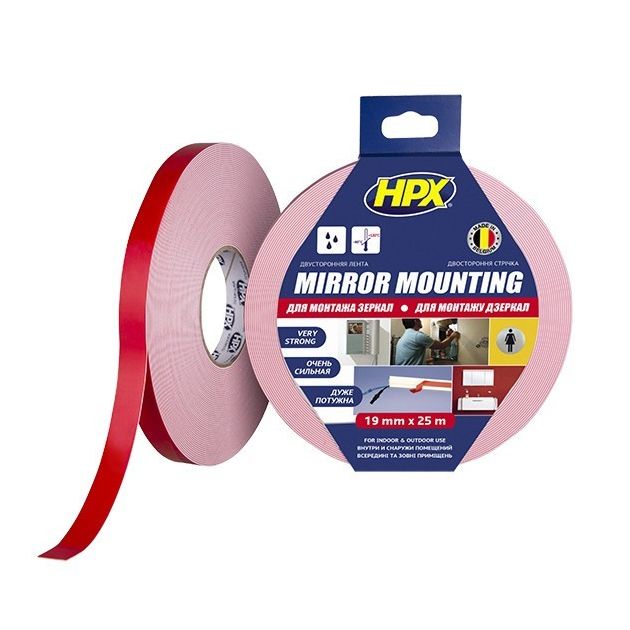 Двусторонняя вспененная клейкая лента HPX 19мм x 25м для зеркал, фото  | SNABZHENIE.com.ua