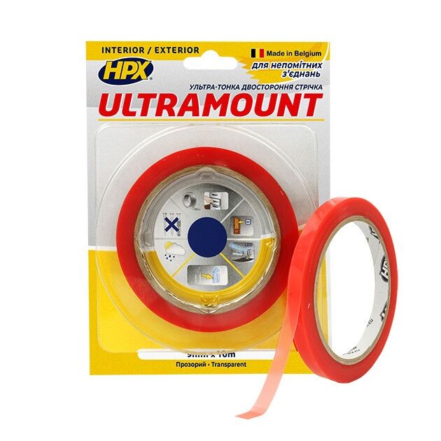 Ультра-тонкая прозрачная монтажная лента ULTRA MOUNT 9мм x 10м, фото  | SNABZHENIE.com.ua