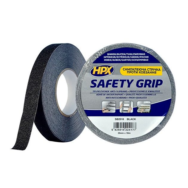 HPX SAFETY GRIP - 25мм х 18м, чорна самоклеюча стрічка проти ковзання, фото  | SNABZHENIE.com.ua