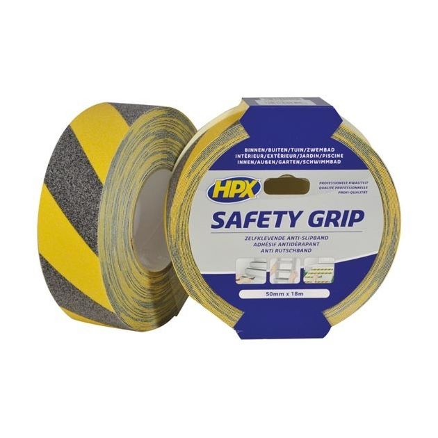 HPX SAFETY GRIP - 50мм х 18м, черно-желтая лента против скольжения, фото  | SNABZHENIE.com.ua