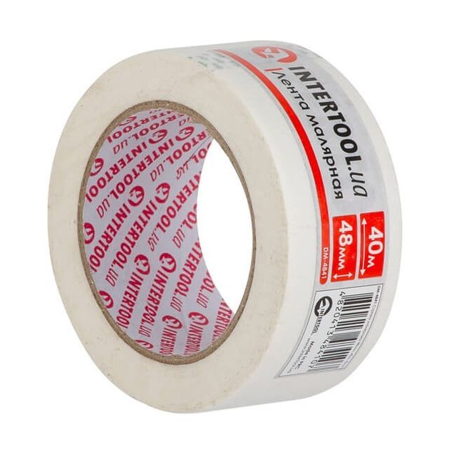 Малярная лента INTERTOOL DM-4841, 48мм х 40м, белая, фото  | SNABZHENIE.com.ua