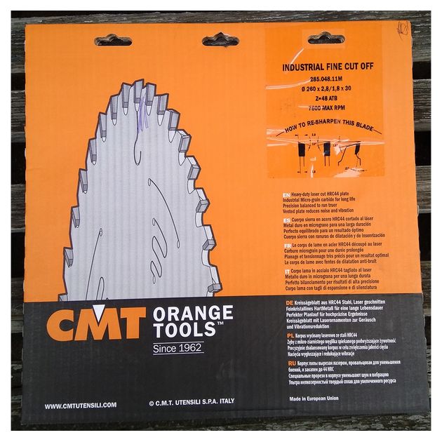 Диск пильный CMT 260x30 мм, Z 48, для чистового пиления по дереву, фото , изображение 12 | SNABZHENIE.com.ua