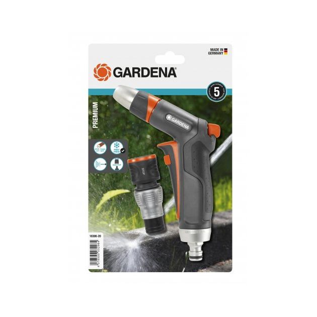 Пістолет для поливу + коннектор Gardena Premium 2в1, фото  | SNABZHENIE.com.ua