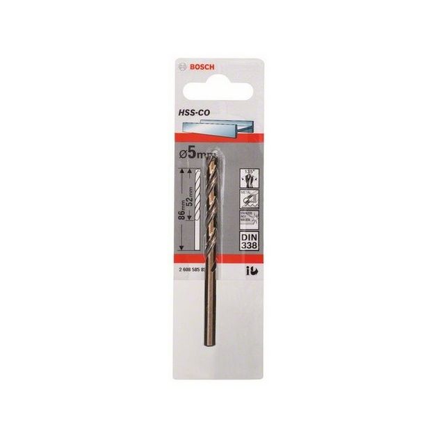 Сверло по металлу 5 мм, HSS-Co, 1 шт., BOSCH (2608585851), фото , изображение 4 | SNABZHENIE.com.ua Сверло по металлу 5 мм, HSS-Co, 1 шт., BOSCH (2608585851), фото , изображение 4 | SNABZHENIE.com.ua