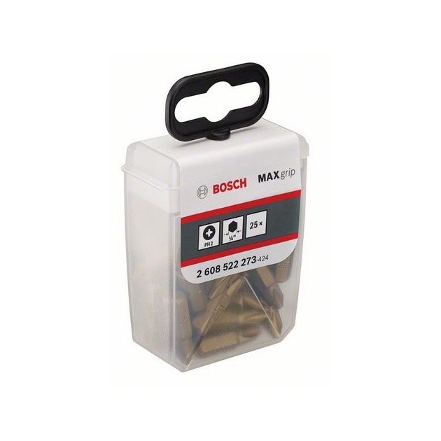 Бита PH2 x 25 мм, Max Grip, 25 шт., BOSCH (2608522273), фото , изображение 2 | SNABZHENIE.com.ua