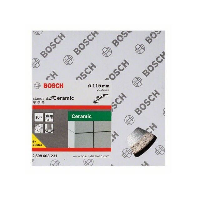 Алмазний відрізний круг 115 x 22,23 мм, Standard for Ceramic, 10 шт, BOSCH (2608603231), фото , зображення 2 | SNABZHENIE.com.ua Алмазний відрізний круг 115 x 22,23 мм, Standard for Ceramic, 10 шт, BOSCH (2608603231), фото , зображення 2 | SNABZHENIE.com.ua