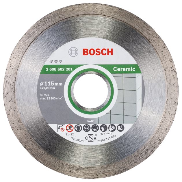 Алмазный отрезной круг 115 мм, Standard for Ceramic, 10 шт, BOSCH, фото  | SNABZHENIE.com.ua