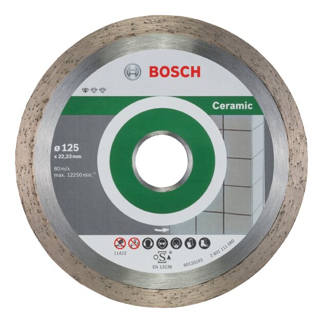 Алмазний відрізний круг 125 x 22,23 мм, Standard for Ceramic, 10 шт, BOSCH (2608603232), фото  | SNABZHENIE.com.ua