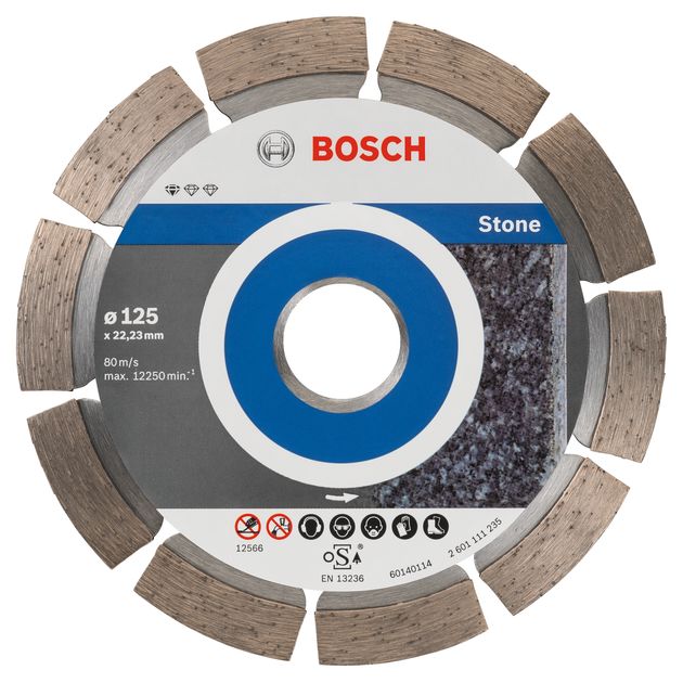 Алмазний відрізний круг 125 x 22,23 мм, Standard for Stone, 10 шт, BOSCH (2608603236), фото  | SNABZHENIE.com.ua