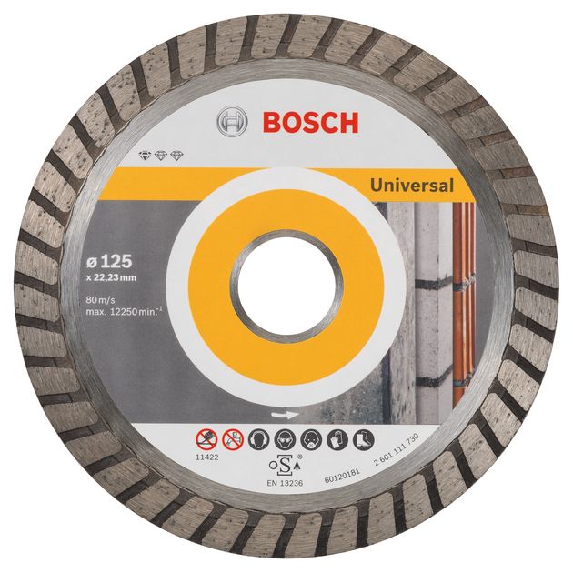 Алмазний відрізний круг 125 x 22,23 мм, Standard for Universal Turbo, 10 шт, BOSCH (2608603250), фото  | SNABZHENIE.com.ua