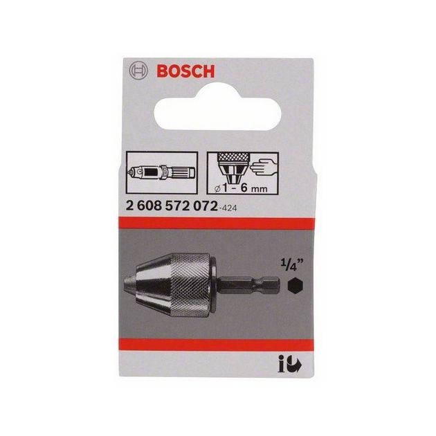 Бистрозажимний свердлильний патрон до 6 мм, 1/4 BOSCH (2608572072), фото , зображення 2 | SNABZHENIE.com.ua Бистрозажимний свердлильний патрон до 6 мм, 1/4 BOSCH (2608572072), фото , зображення 2 | SNABZHENIE.com.ua