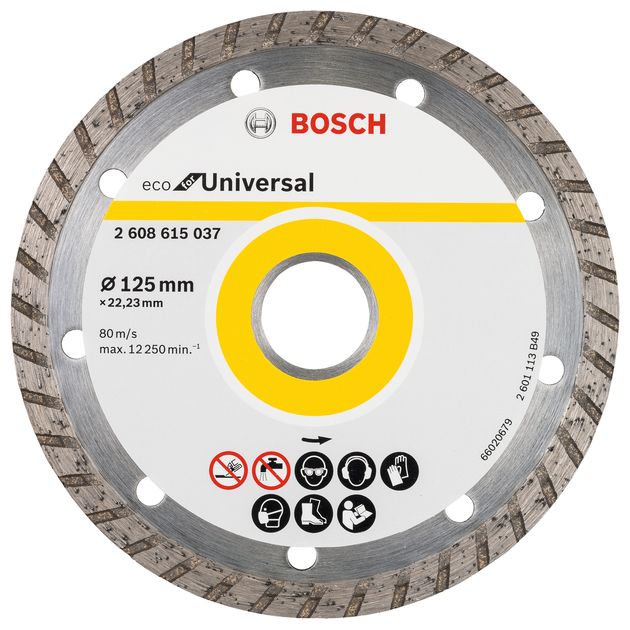 Алмазний відрізний круг 125 мм x 22,23 мм, ECO для універсального турбо BOSCH (2608615037), фото  | SNABZHENIE.com.ua
