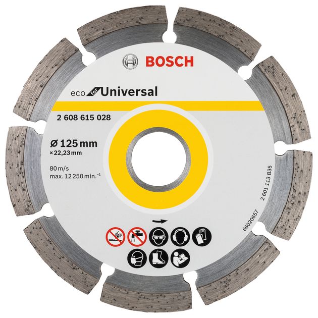 Алмазний відрізний круг 125 мм x 22,23 мм, ECO для універсального BOSCH (2608615028), фото  | SNABZHENIE.com.ua