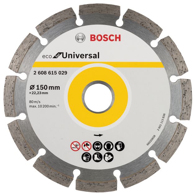 Алмазний відрізний круг 150 мм x 22,23 мм, ECO для універсальних BOSCH (2608615029), фото  | SNABZHENIE.com.ua