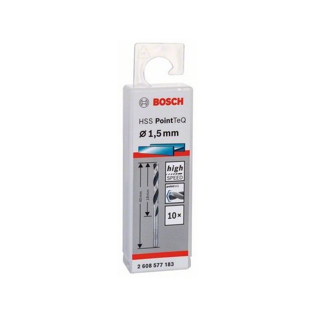Сверло спиральное 1,5 мм по металлу HSS, 10 шт. BOSCH (2608577183), фото , изображение 2 | SNABZHENIE.com.ua Сверло спиральное 1,5 мм по металлу HSS, 10 шт. BOSCH (2608577183), фото , изображение 2 | SNABZHENIE.com.ua