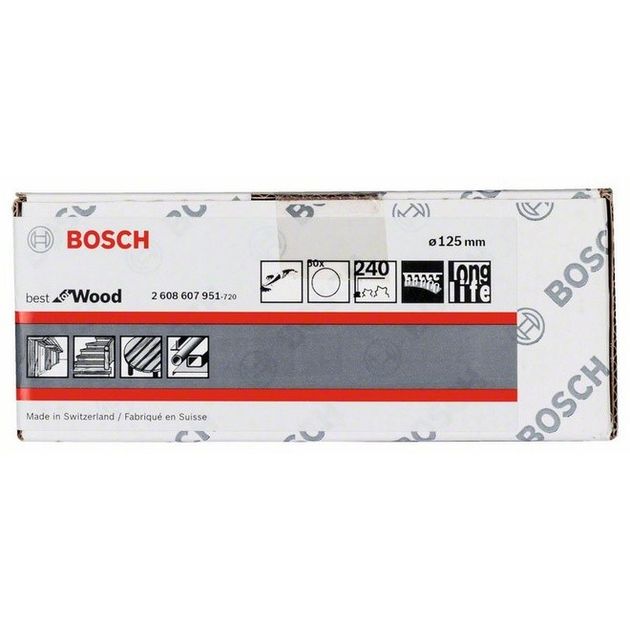 Шліфлист 125 мм K 240, Best for Wood, 50 шт. BOSCH (2608607951), фото , зображення 3 | SNABZHENIE.com.ua