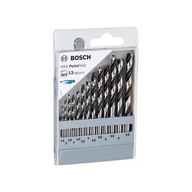 Набір сверел по металу 1.5 - 6.5 мм, HSS PointTeQ, 13 шт. BOSCH (2608577349), фото , зображення 2 | SNABZHENIE.com.ua Набір сверел по металу 1.5 - 6.5 мм, HSS PointTeQ, 13 шт. BOSCH (2608577349), фото , зображення 2 | SNABZHENIE.com.ua