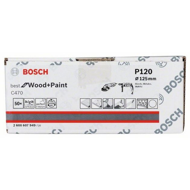 Шліфлист 125 мм K 120, Best for Wood, 50 шт. BOSCH (2608607949), фото , зображення 3 | SNABZHENIE.com.ua