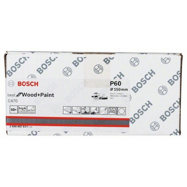 Шліфлист 150 мм K 60, Best for Wood, 50 шт. BOSCH (2608607834), фото , зображення 3 | SNABZHENIE.com.ua