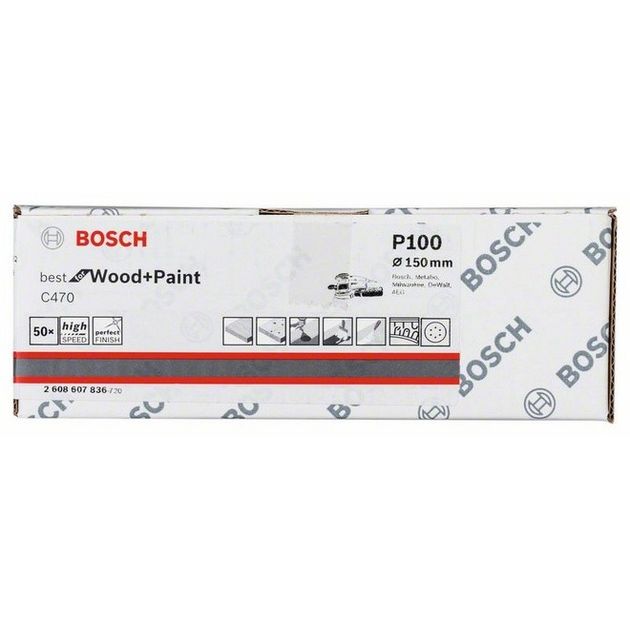 Шліфлист 150 мм K 100, Best for Wood, 50 шт. BOSCH (2608607836), фото , зображення 3 | SNABZHENIE.com.ua