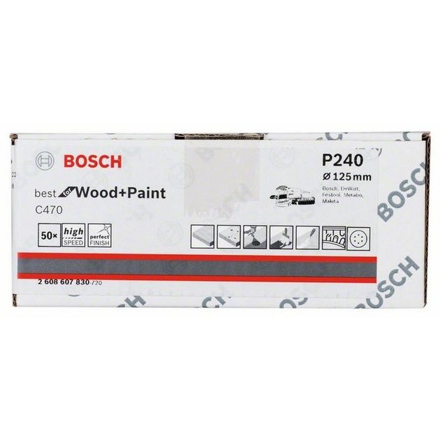 Шліфлист 125 мм K 240, Best for Wood, 50 шт. BOSCH (2608607830), фото , зображення 3 | SNABZHENIE.com.ua