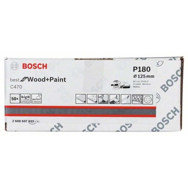 Шліфлист 125 мм K 180, Best for Wood, 50 шт. BOSCH (2608607829), фото , зображення 3 | SNABZHENIE.com.ua