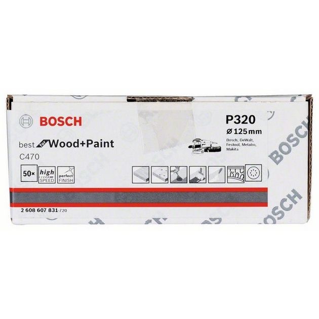 Шліфлист 125 мм K 320, Best for Wood, 50 шт. BOSCH (2608607831), фото , зображення 3 | SNABZHENIE.com.ua
