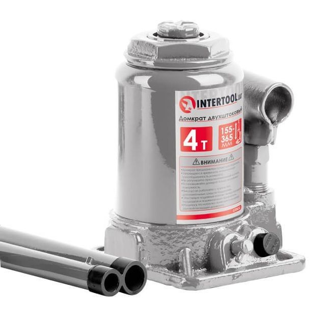 Домкрат столбик двухштоковый 4 т INTERTOOL GT0032, фото  | SNABZHENIE.com.ua