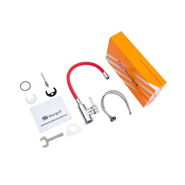 Смеситель для кухни Ibergrif M22112-1 с гибким изливом, фото , изображение 8 | SNABZHENIE.com.ua