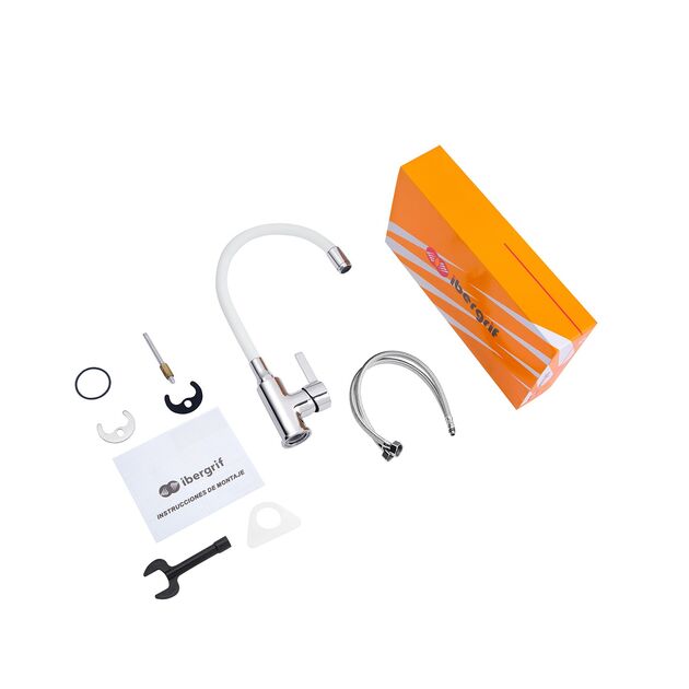 Смеситель для кухни Ibergrif M22112-3 с гибким изливом, фото , изображение 8 | SNABZHENIE.com.ua